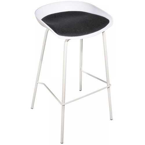 3S. x Home - Tabouret de Bar Blanc avec Coussin KJUS - Promos chaises, tabourets, bancs