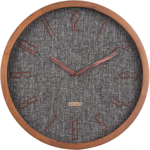 3S. x Home - Horloge Murale en Bois Beige avec Cadran Noir CUIZI - Horloges