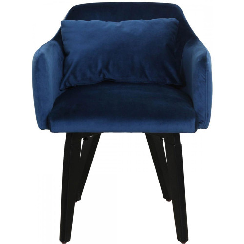 Chaise à Accoudoir Scandinave en Velours Bleu GIBBS 3S. x Home