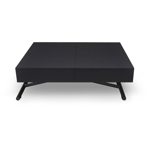 3S. x Home - Table Basse Relevable Noir Mat CASSY - Table d appoint noire