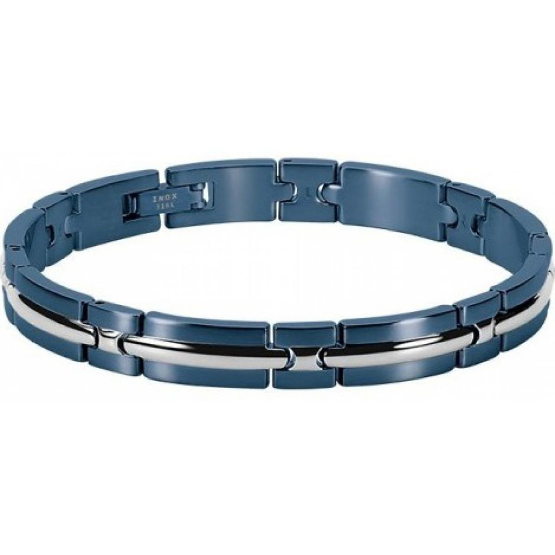 bracelet rochet b042286 - acier trinidad bicolore pvd bleu rochet