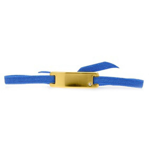 Les Interchangeables - Bracelet Les Interchangeables A55532   - Plaque Ruban Lisse Strasse Bleu Or Jaune - Montres et Bijoux Femme