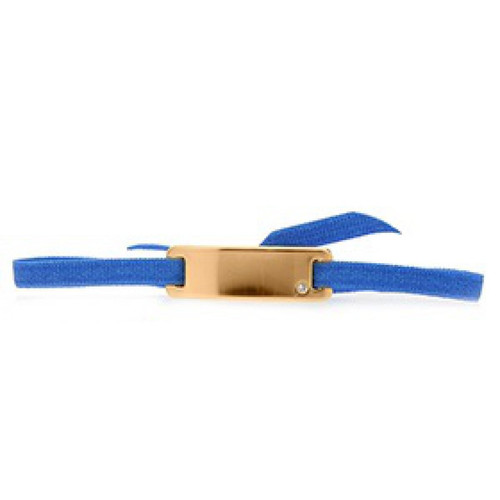 Bracelet Les Interchangeables A55589 - Plaque Ruban Lisse Strasse Bleu Or Rose Les Interchangeables Bleu Les Interchangeables Mode femme