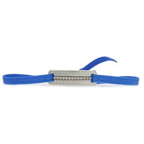 Les Interchangeables - Bracelet Les Interchangeables A55817   - Plaque Ruban Strie Strasse Bleu Palladium - Mode femme bleu