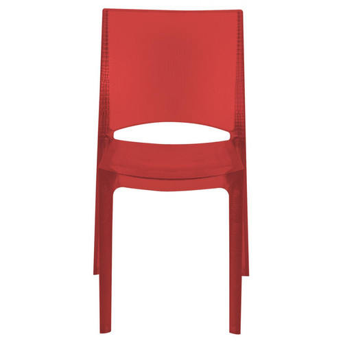 3S. x Home - Chaise Design Effet Croco Rouge Fumée Transparentes NILO - Chaise Design