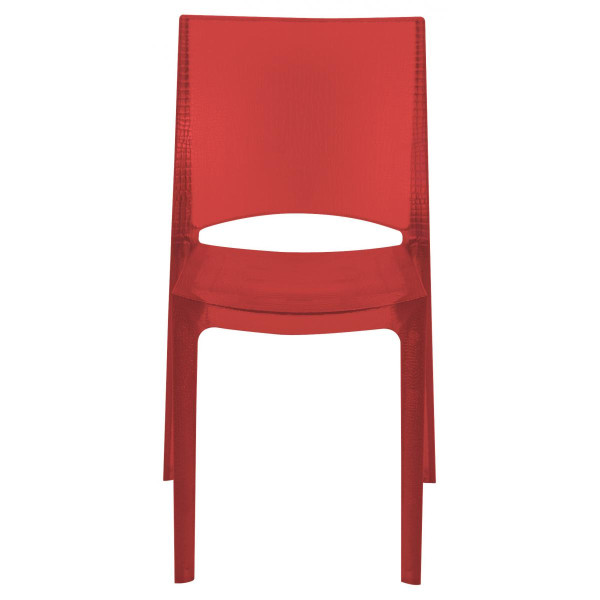Chaise Design Effet Croco Rouge Fumée Transparentes NILO Rouge 3S. x Home Meuble & Déco