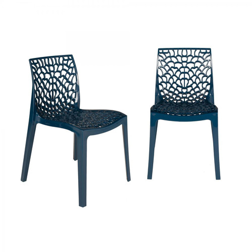3S. x Home - Lot de 2 Chaises Design Bleu Pétrole GRUYER - Sélection meuble & déco Intemporel
