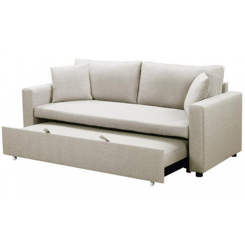 3S. x Home - Canapé Convertible Beige 3 places ROBY - Sélection meuble & déco Intemporel