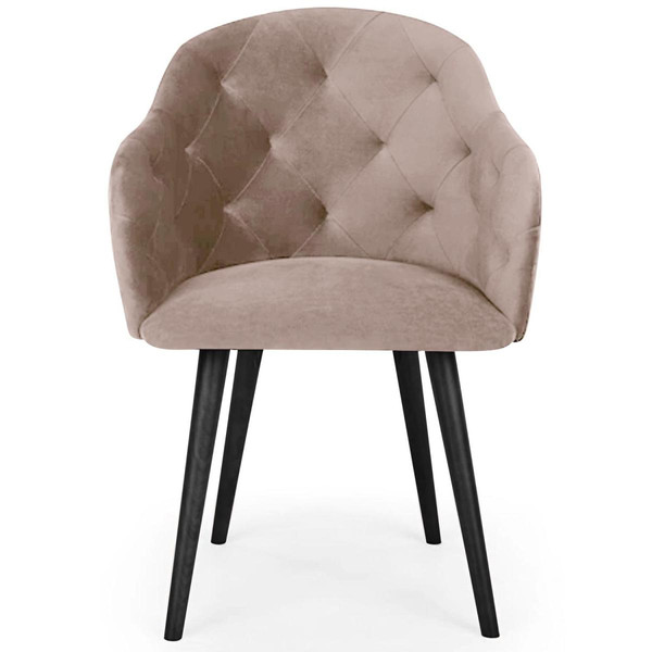 Fauteuil en Velours Taupe ROSS 3S. x Home