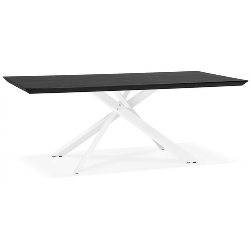 3S. x Home - Table à Manger Piétement en Métal Blanc POTZ Noir - Table basse blanche design