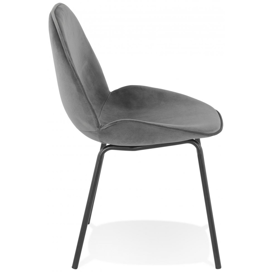 1x Chaises de cuisine chaises Coussins chaise accoudoir velours gris foncé bh203dgr-1