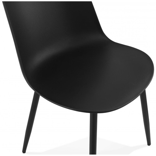 Chaise en Plastique Noir Dossier Rectangulaire FLOX Noir 3S. x Home Meuble & Déco