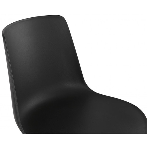 Chaise en Plastique Noir Dossier Rectangulaire FLOX Chaise