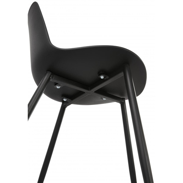 Chaise en Plastique Noir Dossier Rectangulaire FLOX Noir 3S. x Home Meuble & Déco