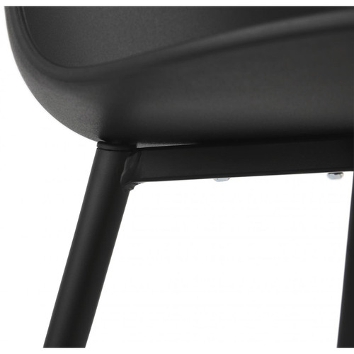 Chaise en Plastique Noir Dossier Rectangulaire FLOX 3S. x Home