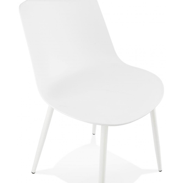 Chaise en Plastique Blanche Dossier Rectangulaire FLOX Blanc 3S. x Home Meuble & Déco