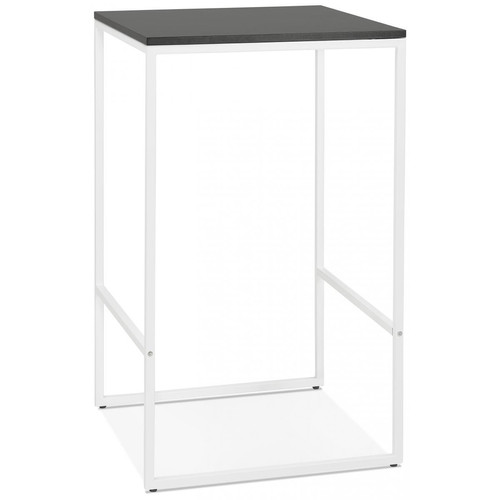 3S. x Home - Table de Bar Carrée Piétement en Métal Blanc WIKY Noir - Table basse blanche design