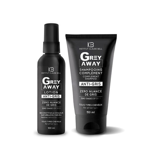 Claude Bell - Soin Anti Gris  - Shampooing et Lotion Capillaire - Grey Away - Soins cheveux homme