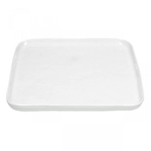 Pomax - Lot de 4 Assiettes Plates 27x27 cm Blanches en Porcelaine LISSAGNE - Pomax meuble & déco