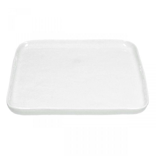 Lot de 4 Assiettes Plates 27x27 cm Blanches en Porcelaine LISSAGNE Blanc Pomax Meuble & Déco