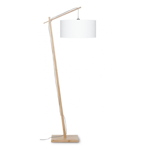 Good & Mojo - Lampadaire Abat-jour Bambou Naturel Blanc ANDES - Lampes sur pieds Design