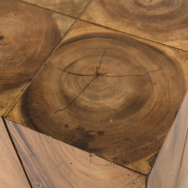 Table d'appoint carrée haute 38x38cm bois Suar Surate MACABANE