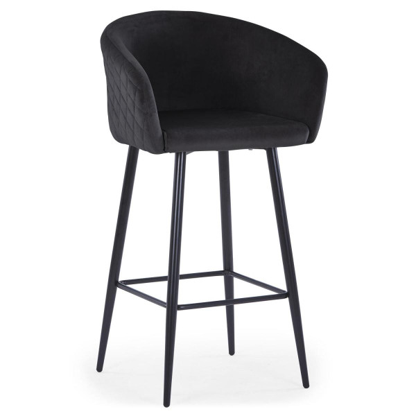 Chaise de bar Velours Noir VENUS Noir 3S. x Home Meuble & Déco