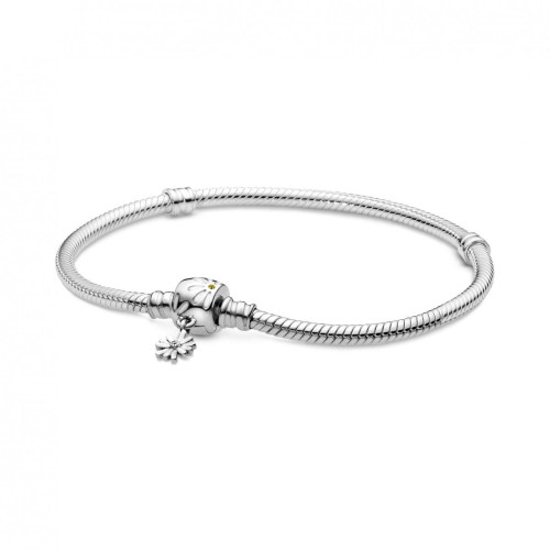 Pandora - Bracelet Maille Serpent Fermoir Marguerite Pandora Moments - Bracelet pandora