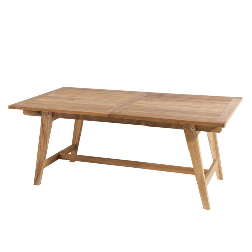 Macabane - Table rectangulaire scandinave extensible en Teck Massif - Table De Jardin Design