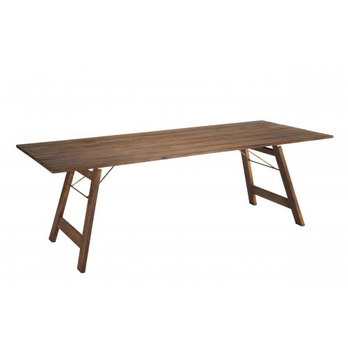 Macabane - Table rectangulaire pliante 220x90cm en Acacia - Mobilier Deco