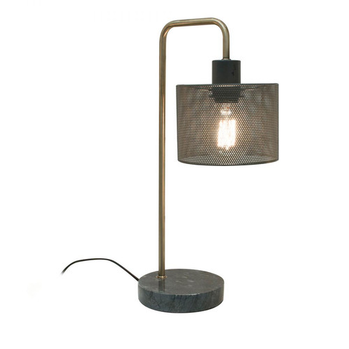 3S. x Home - Lampe à poser Noir et effet Marbre AVERSO - Sélection meuble & déco Industriel