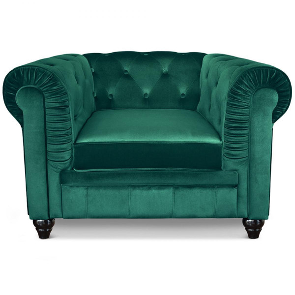 Grand fauteuil  Velours Vert ANGOL Vert 3S. x Home Meuble & Déco