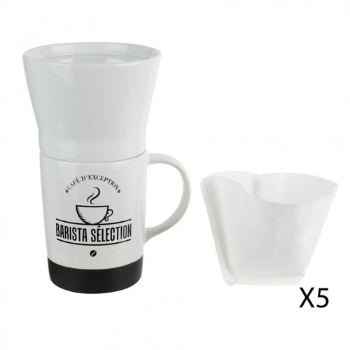 3S. x Home - Mug barista porte filtre et filtre x 5 330ml HADEN - Soldes Mobilier Déco
