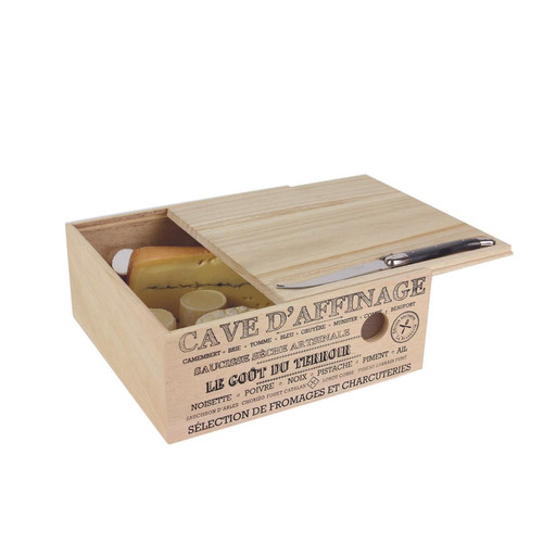 3S. x Home - Cave a fromage bois avec couteau ABILENE - Mobilier Deco