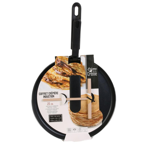 3S. x Home - Coffret creperie noire induction 28cm ustensil FORD - Couvert et ustensile