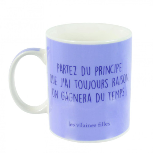 La Chaise Longue - Mug en Porcelaine Violet avec message « Partez Du Principe.. » - Arts de la table