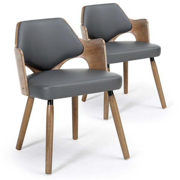 Lot de 2 chaises scandinaves vintage gris MADI  Gris 3S. x Home Meuble & Déco