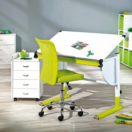 Chaise de bureau enfant à roulettes Vert DUTEL Chaise de bureau