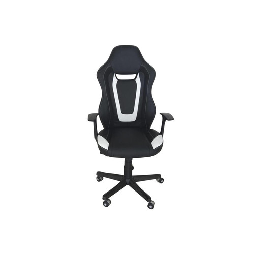 3S. x Home - Chaise de Bureau Ajustable Noir et Blanc STUDD - Promo Meuble De Bureau Design