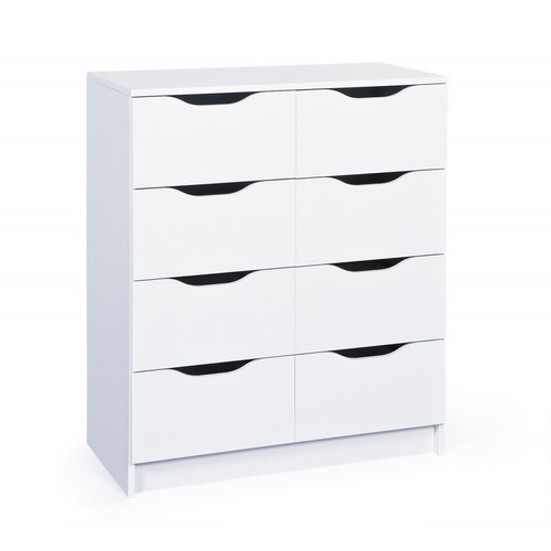 3S. x Home - Commode 8 tiroirs Blanc MAURATI - Commode Design