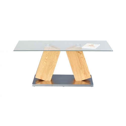 3S. x Home - Table Basse en Verre et Acier SAUGE - Table basse