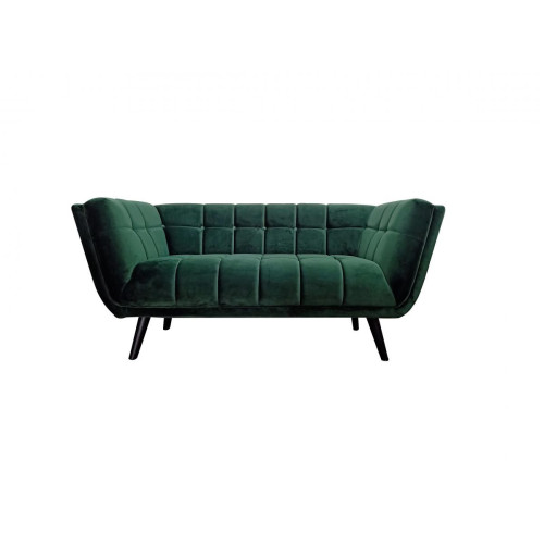 3S. x Home - Canapé 2 places en velours vert pin MARGARET - Mobilier Deco