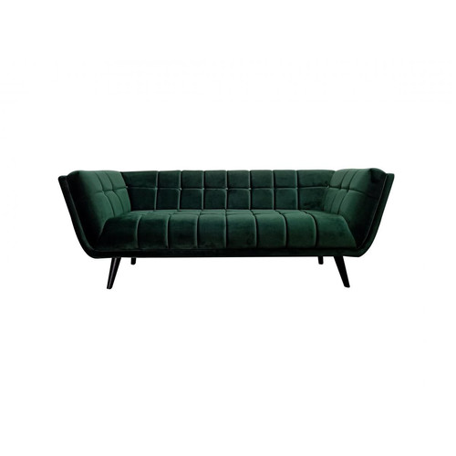 3S. x Home - Canapé 3 places en velours vert pin MARGARET - Mobilier Deco