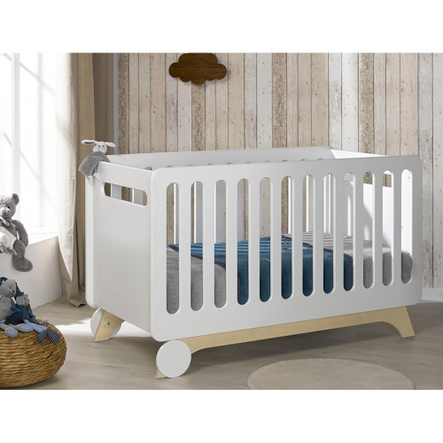 3S. x Home - Lit bébé 70*140 BONHEUR avec option 1 pan d lit - Lit Enfant Design