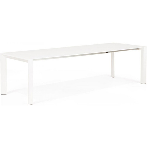 3S. x Home - Table à Manger blanche 2 rallonges KIMMIE - Table basse blanche design