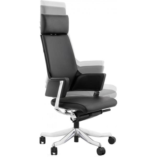 Chaise de bureau ergonomique cuir noir IVY Chaise de bureau