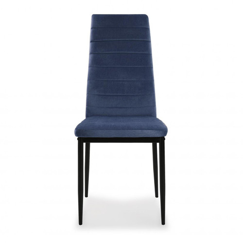 3S. x Home - Chaise Métal et velours Bleu PEECANO - Chaise