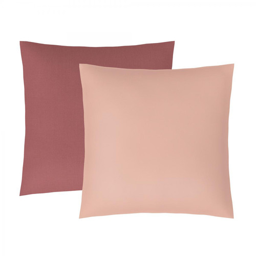 3S. x Tertio (Nos Unis) - Taie d'oreiller coton  bicolore TERTIO® - Vieux rose / Rose blush - Promos linge de lit