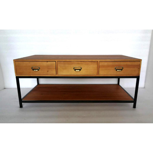 3S. x Home - Table basse industrielle bois et métal - Mobilier Deco