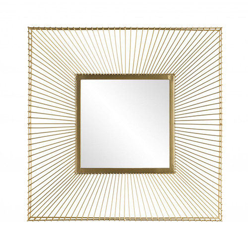 Macabane - Miroir carré métal doré - TALIA - Promo La déco